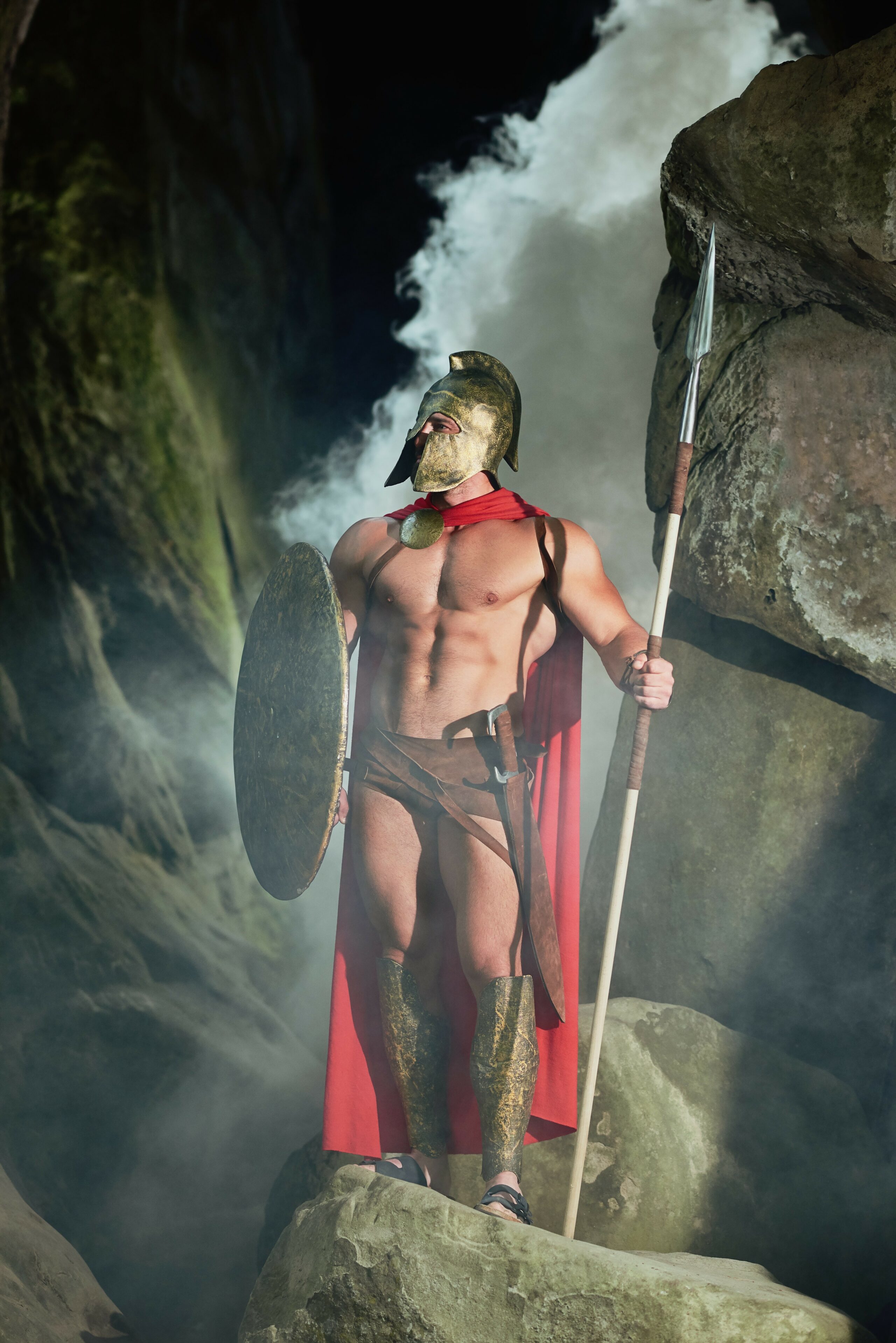 Male model in warrior armor